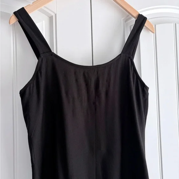 Eileen Fisher NWT Scoop Neck Long Tank Women's Size Medium Black - Picture 2 of 10